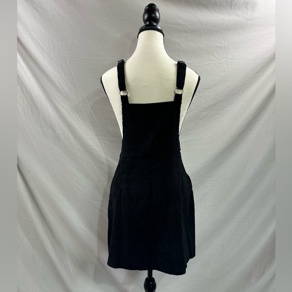 Zip Up Corduroy Overall Dress Black - Picture 8 of 9